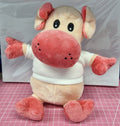 Peluche Pig h. 20 cm. con Mini T-Shirt Bianca Poliestere Personalizzabile