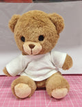 Peluche Honey h.18 cm. con Mini T-Shirt Bianca Poliestere Personalizzabile